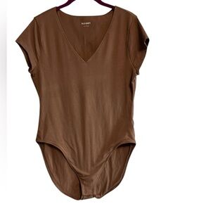 Old Navy Chocolate Brown V-Neck Bodysuit